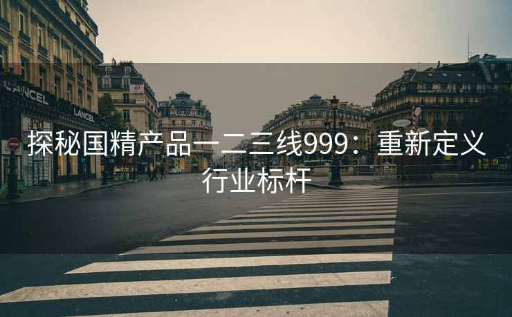 探秘国精产品一二三线999：重新定义行业标杆