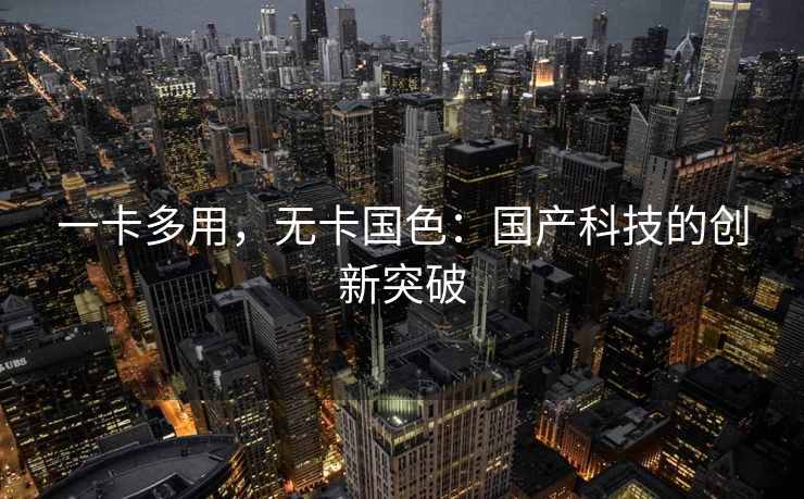 一卡多用，无卡国色：国产科技的创新突破