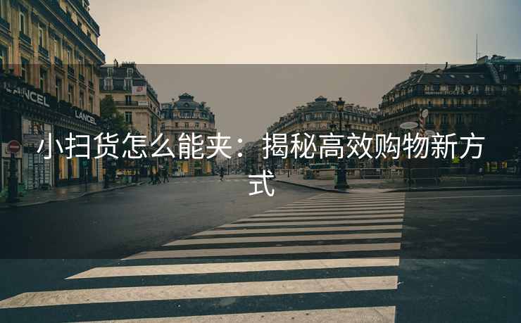 小扫货怎么能夹：揭秘高效购物新方式