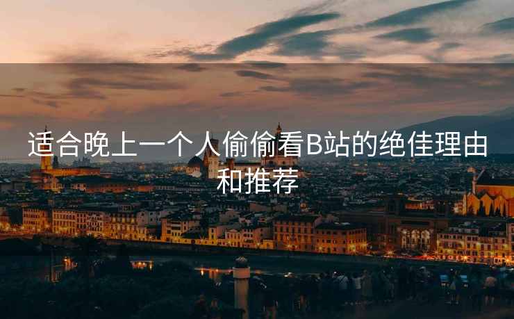 适合晚上一个人偷偷看B站的绝佳理由和推荐