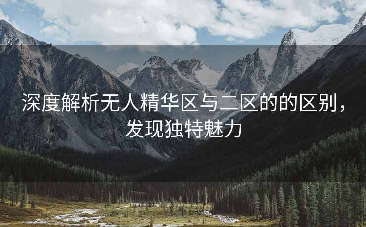深度解析无人精华区与二区的的区别，发现独特魅力